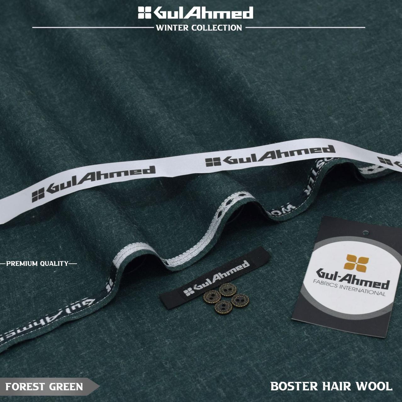 Gul Ahmed Gents Booster Hair Wool - Forest Green