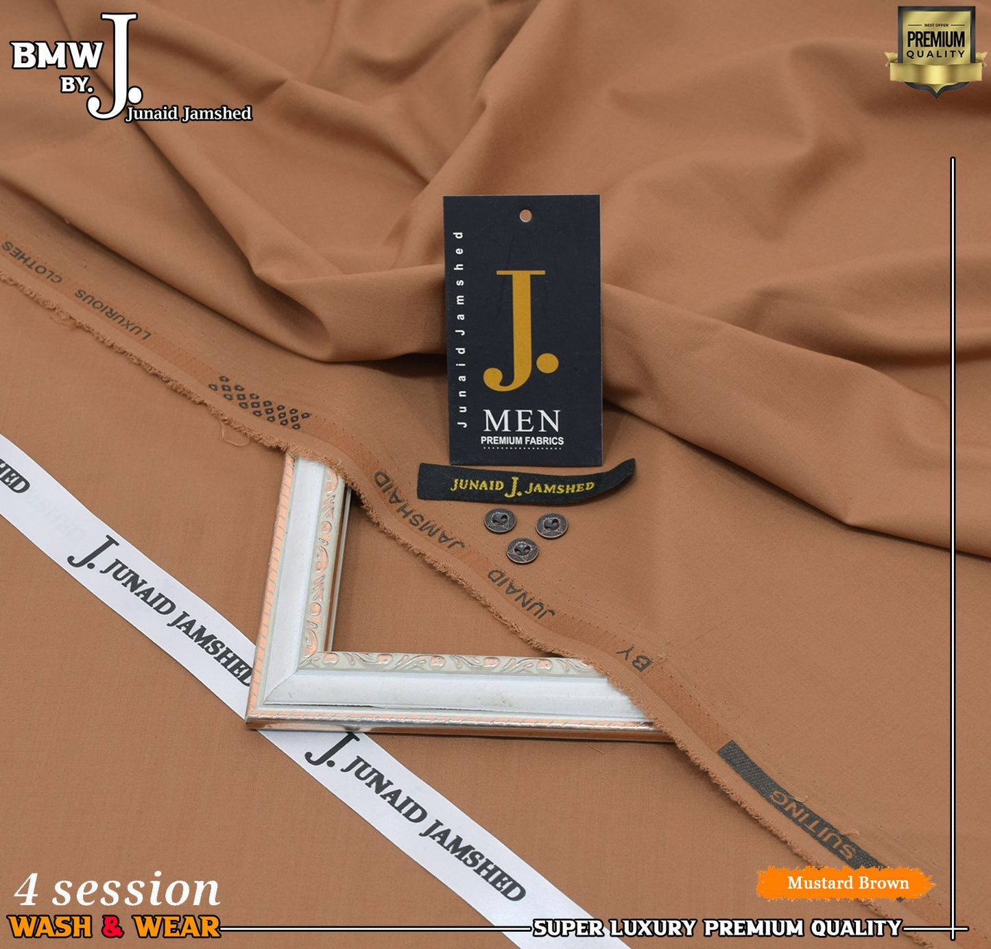Junaid Jamshed BMW Wash & Wear - Mustard Brown