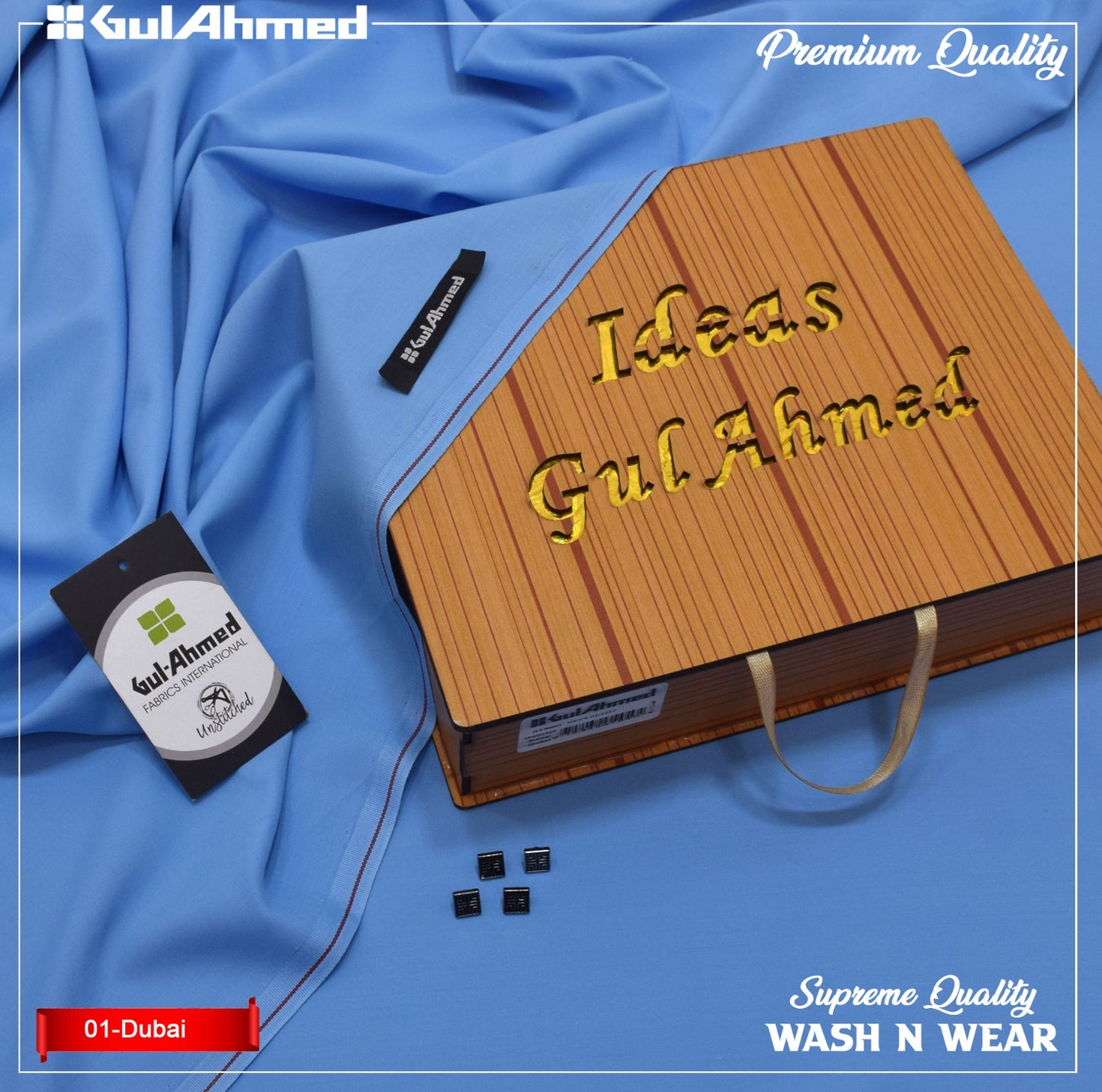 Gul Ahmed Premium Wash & Wear - Dubai Blue