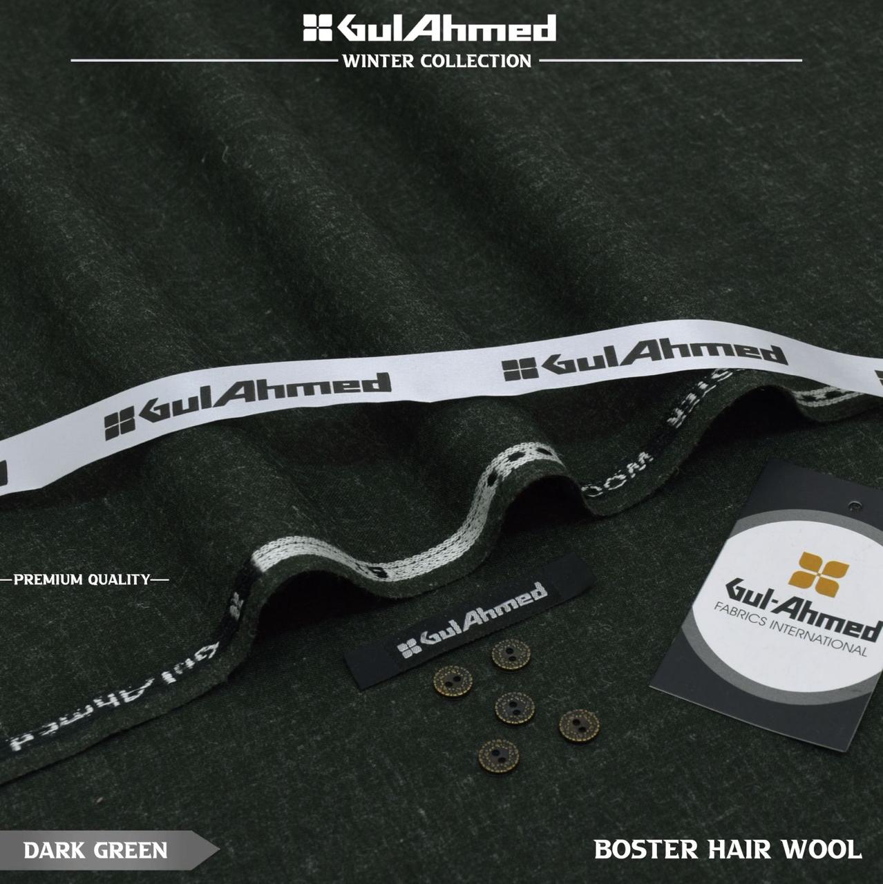 Gul Ahmed Gents Booster Hair Wool - Dark Green