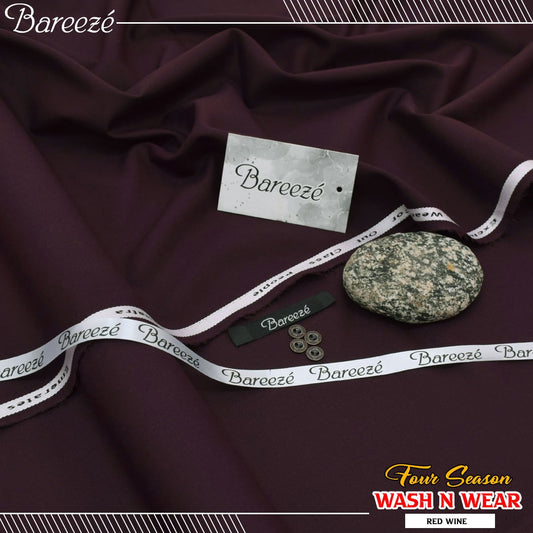 Bareeze Supreme Wash & Wear - Red Wine