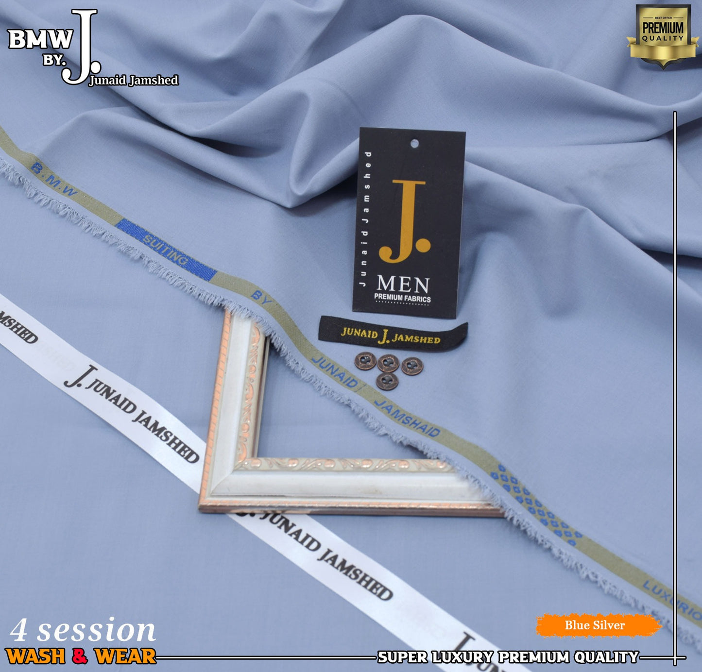 Junaid Jamshed BMW Wash & Wear - Blue Silver