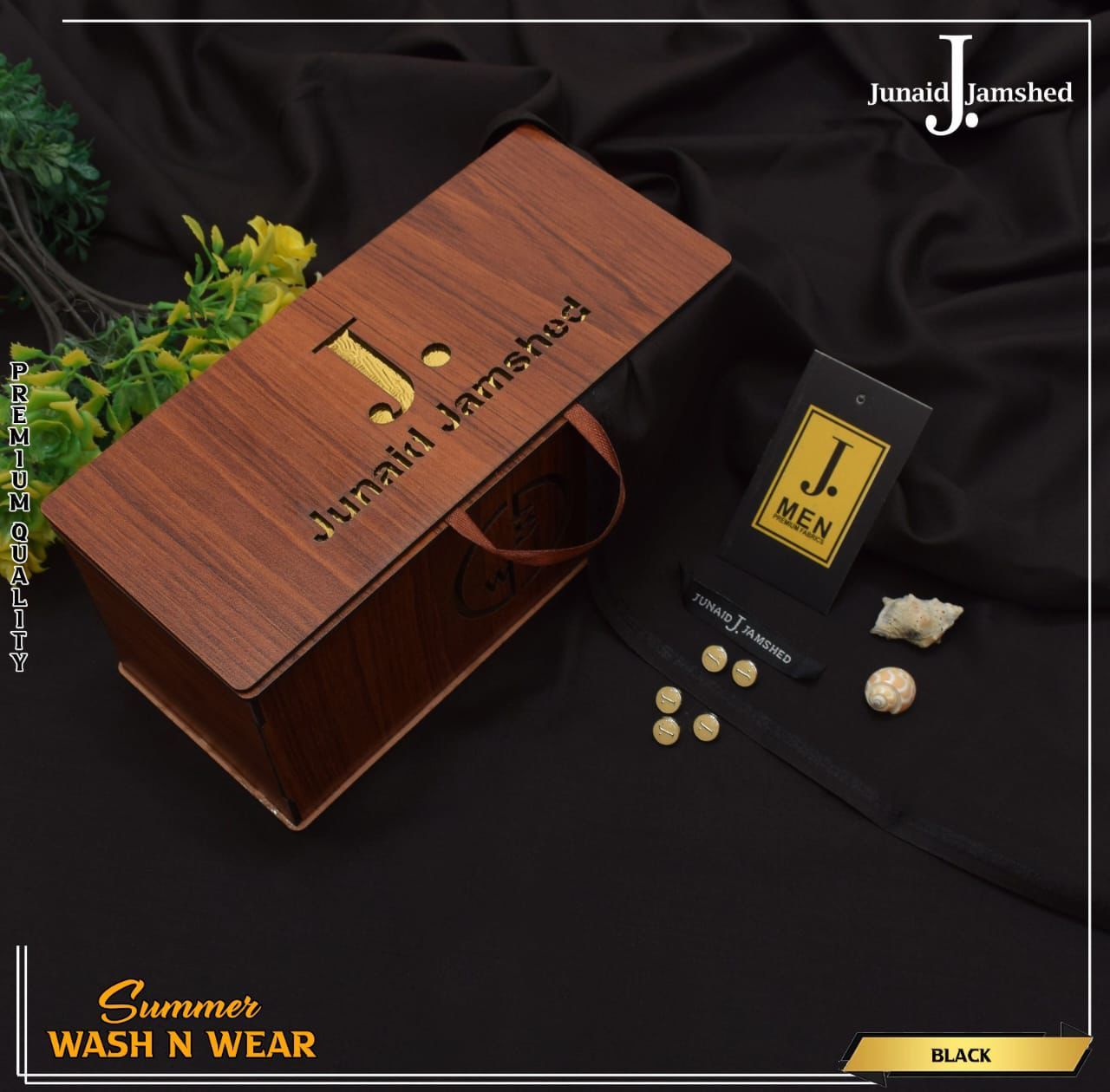 Junaid Jamshed Boski Wash & Wear - Black