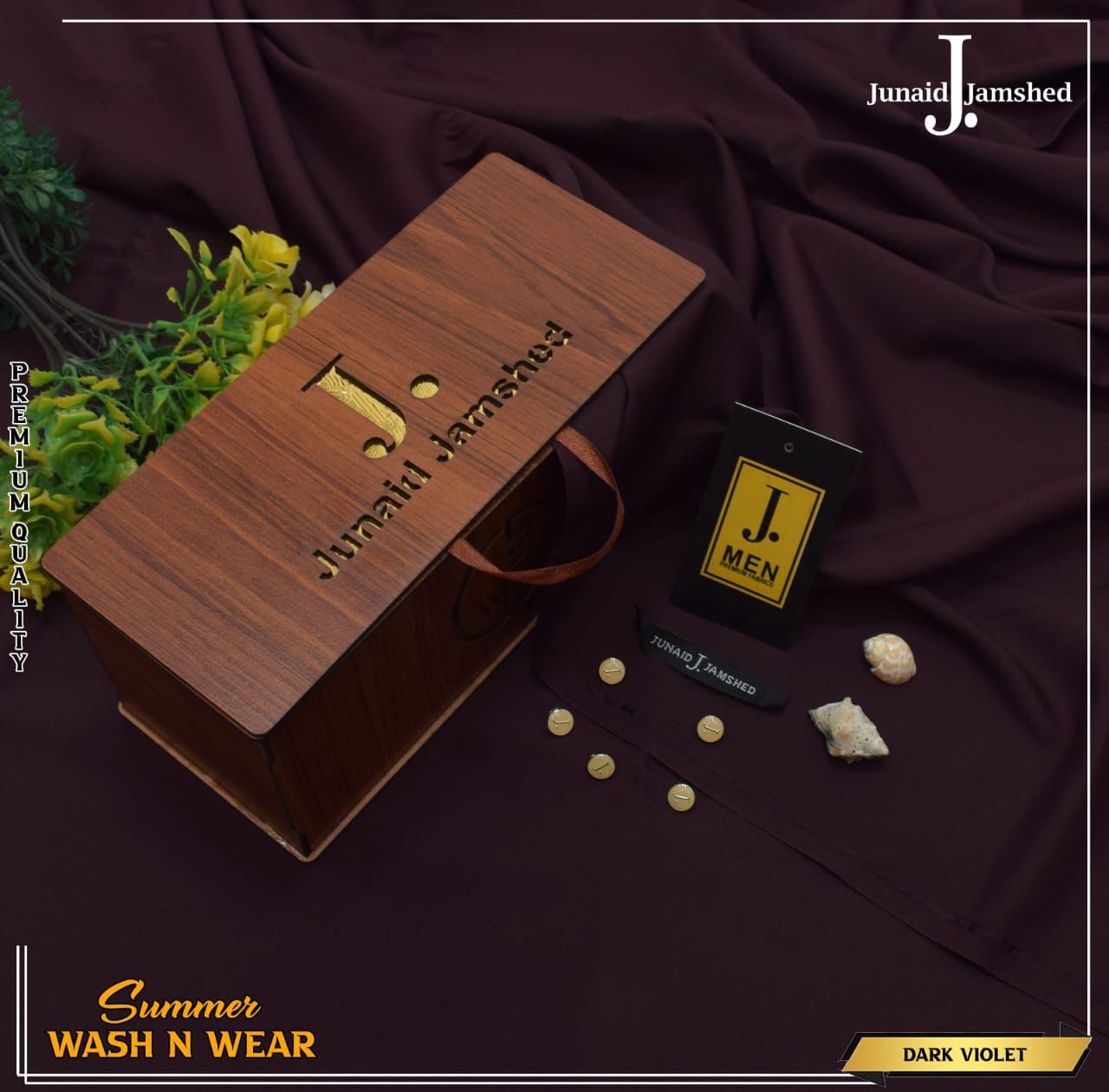 Junaid Jamshed Boski Wash & Wear – Dark Violet