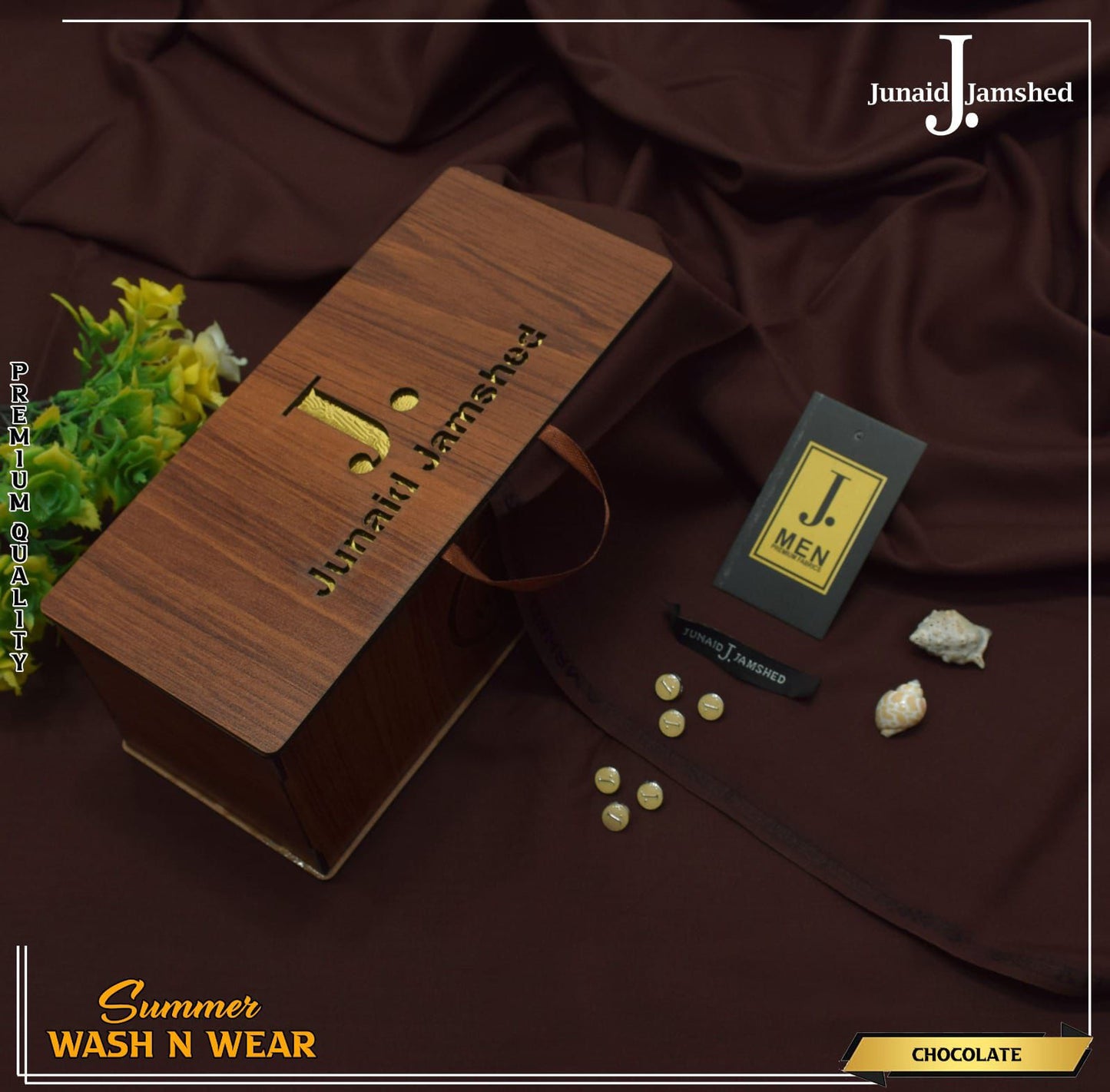 Junaid Jamshed Boski Wash & Wear - Chocolate