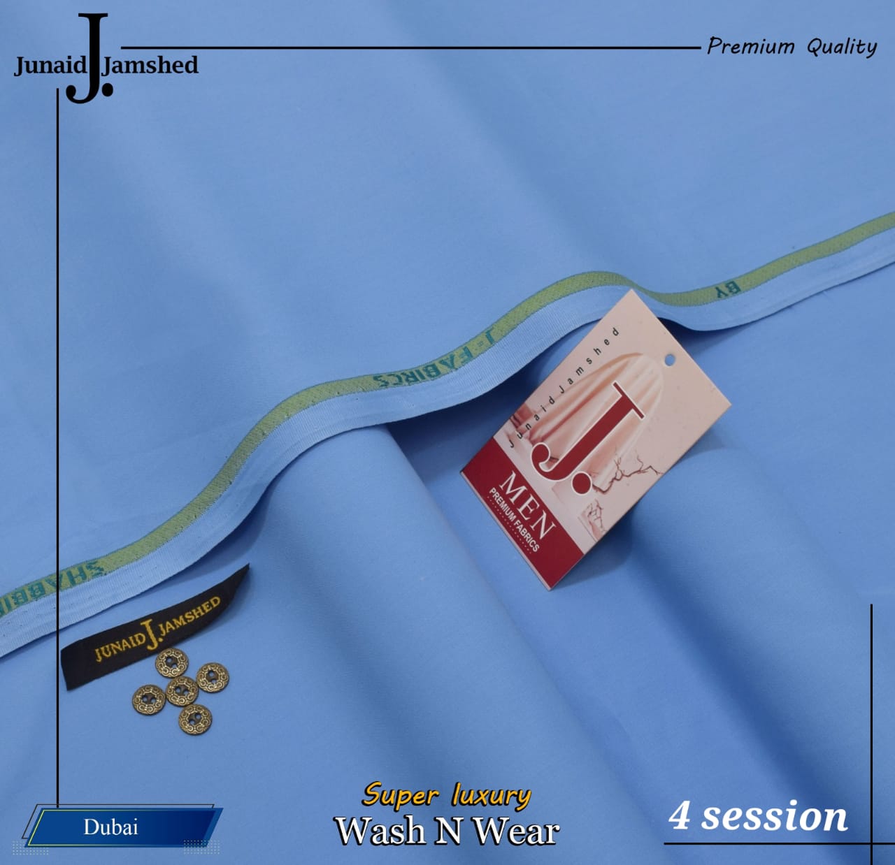 Junaid Jamshed PV Wash & Wear – Dubai Blue