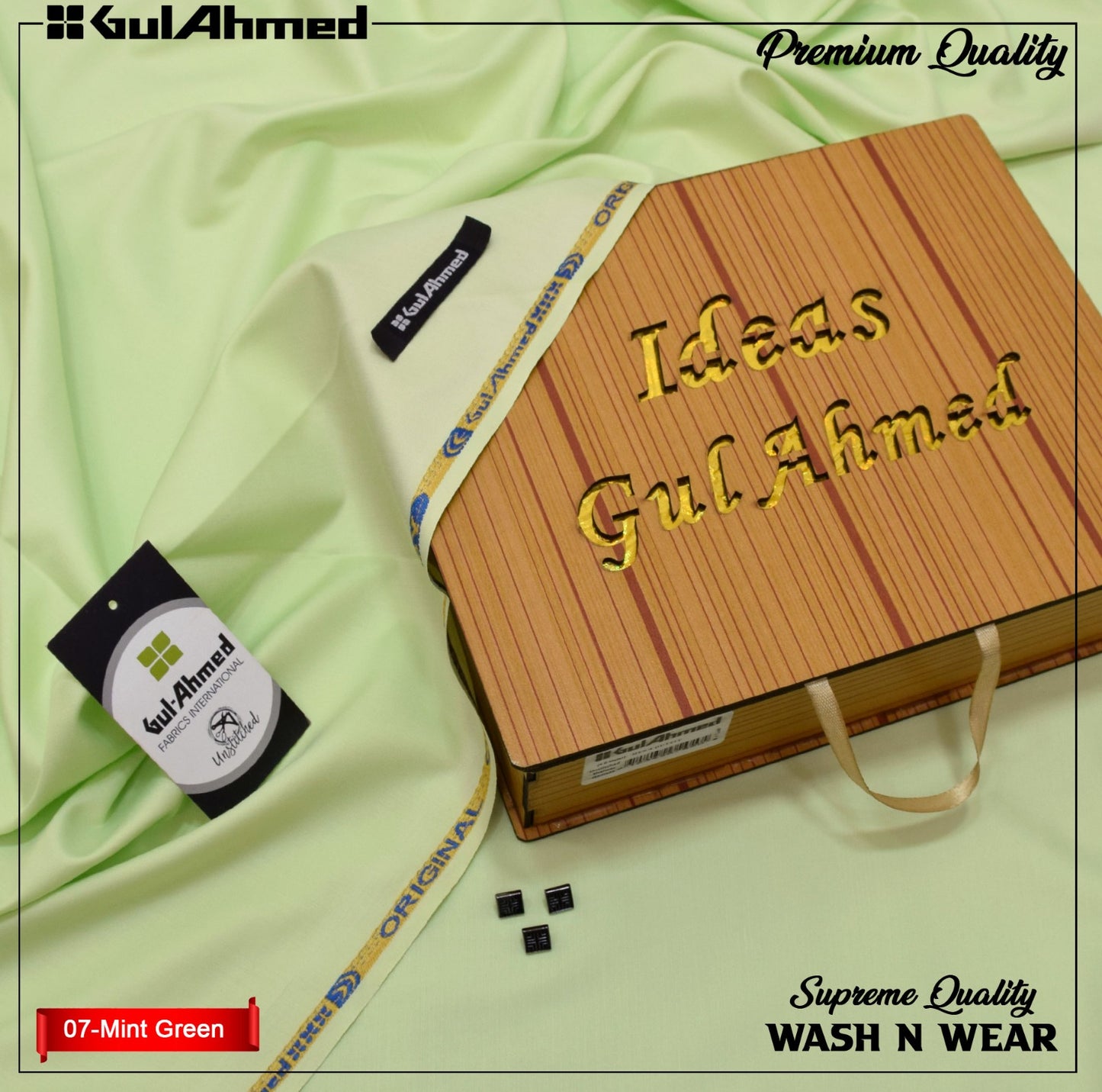 Gul Ahmed Premium Wash & Wear - Mint Green