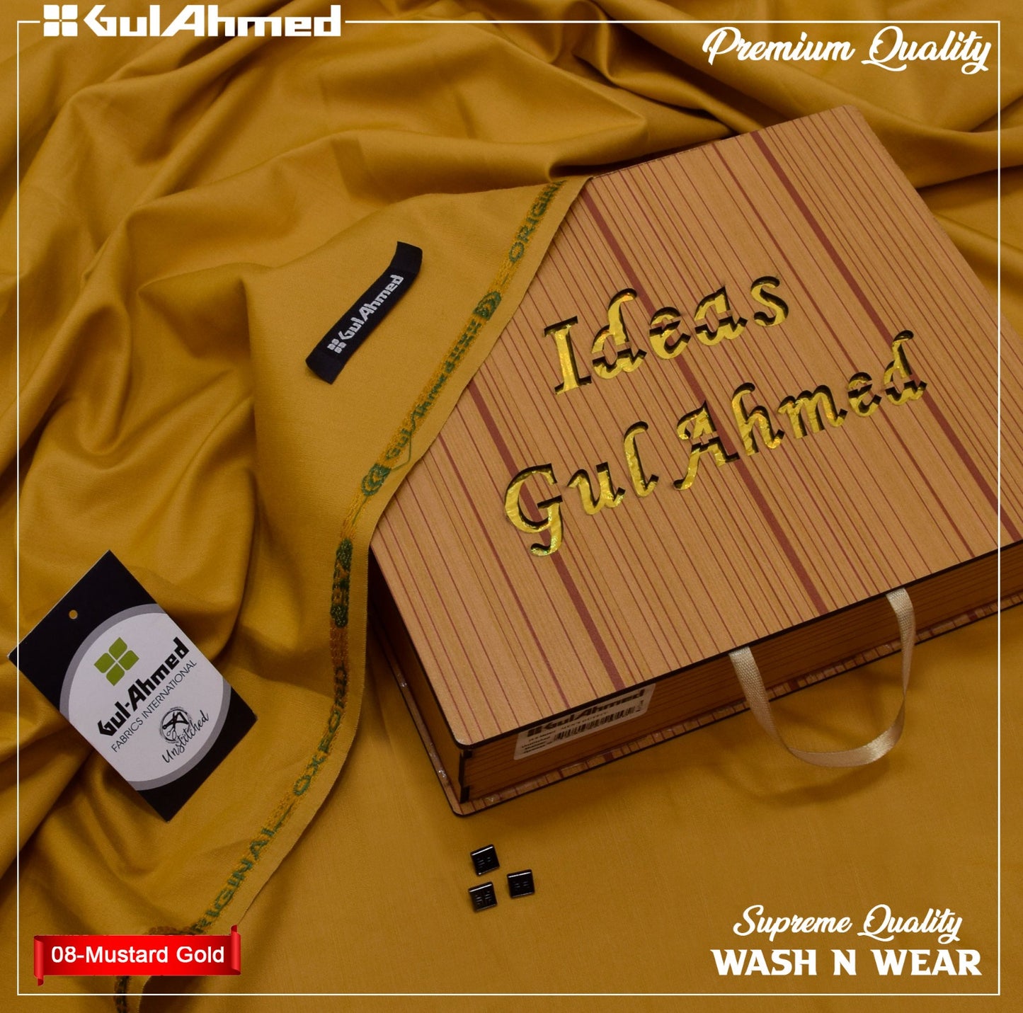 Gul Ahmed Premium Wash & Wear - Mustard Gold