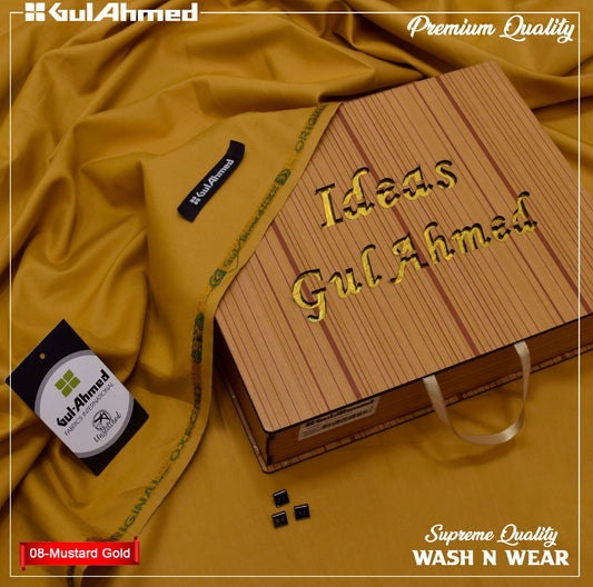 Gul Ahmed Premium Wash & Wear - Mustard Gold